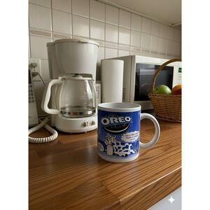 Vintage Advertising Oreo Cookie Coffee Mug Cup So Much Milk Exhausted Cow Design